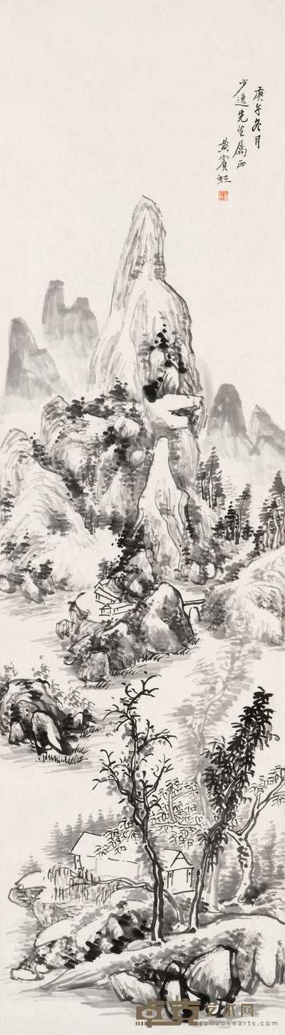黄宾虹 1930年作 山水 立轴 142×39cm